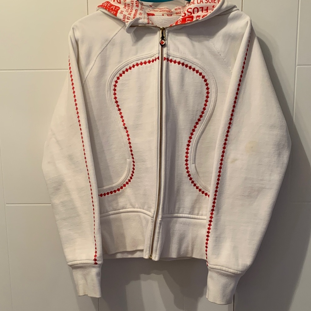 lululemon athletica White Jacket with Red Details